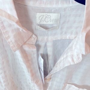 New Jcrew Classic-fit popover in crinkle gingham